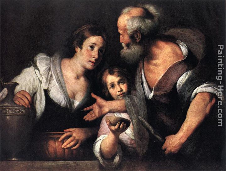 Prophet Elijah and the Widow of Sarepta painting - Bernardo Strozzi Prophet Elijah and the Widow of Sarepta art painting